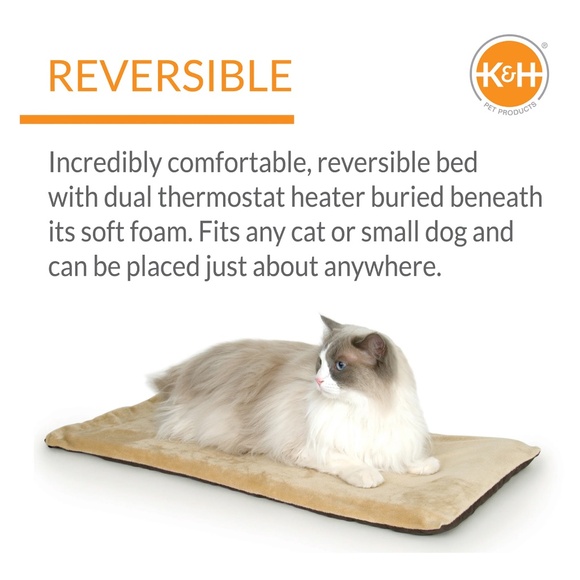 K&H Thermo-Kitty Mat (Heated Pet Bed) 12.5 x 24 Inches - Picture 8 of 10